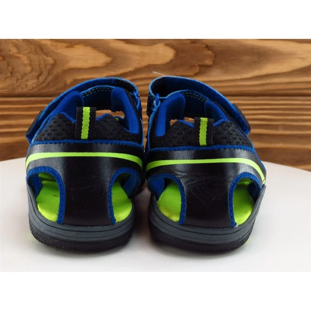 Cat & Jack Shoes Sz 1 Sandals Boys Youth‎ Blue Synthetic Hook & Loop Medium